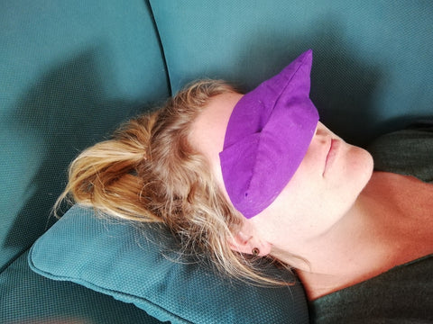 Laying your Devine Dreams Eye Pillow sideways is equally as effective as the flat method